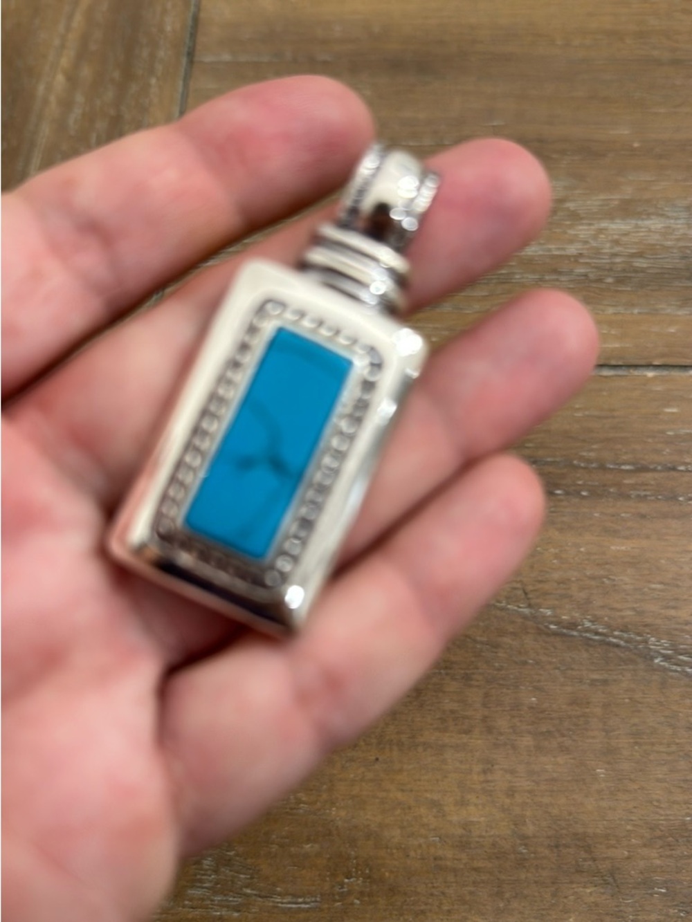 Silver 925 Turquoise Pendant no chain included new stamped. - Picture 3 of 8